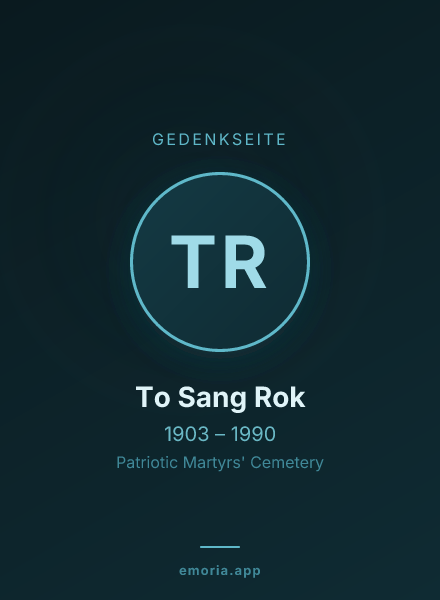 Gedenkportrait von To Sang Rok