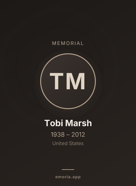 Memorial portrait of Tobi Marsh