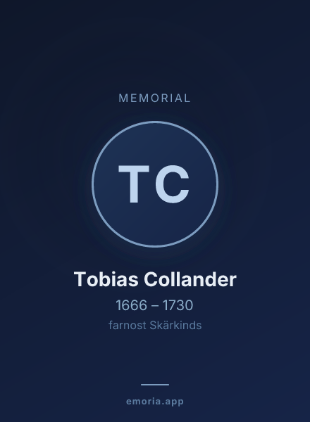 Memorial portrait of Tobias Collander
