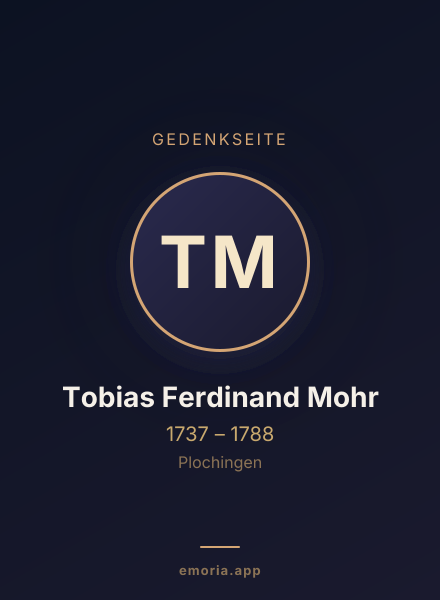 Gedenkportrait von Tobias Ferdinand Mohr