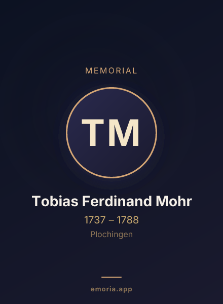 Memorial portrait of Tobias Ferdinand Mohr