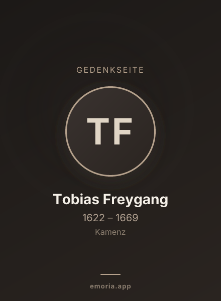 Gedenkportrait von Tobias Freygang
