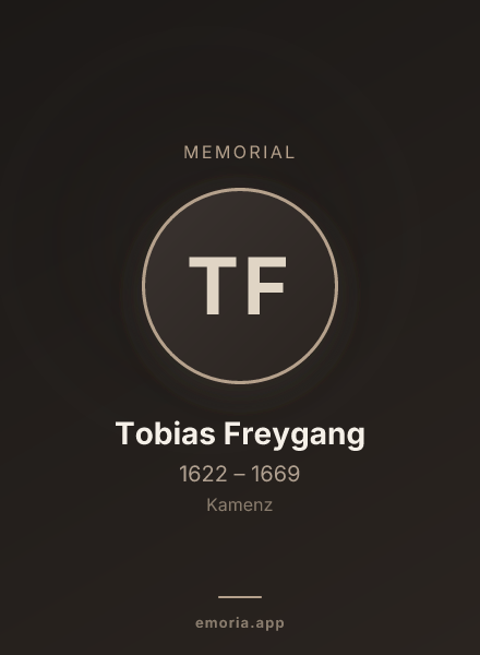 Memorial portrait of Tobias Freygang