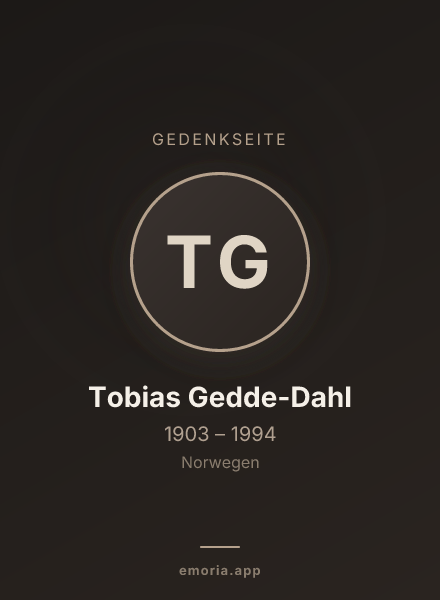 Gedenkportrait von Tobias Gedde-Dahl