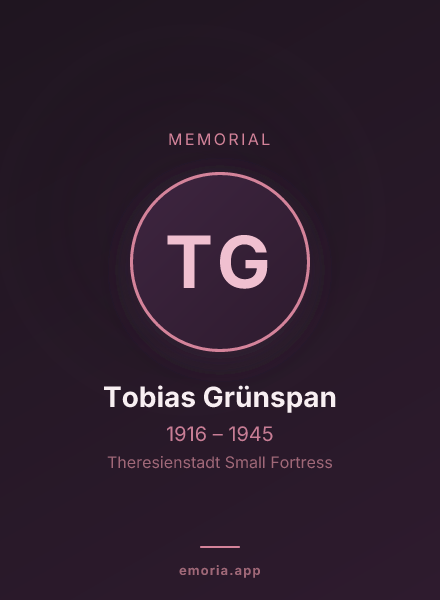 Memorial portrait of Tobias Grünspan