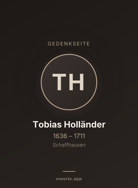 Gedenkportrait von Tobias Holländer
