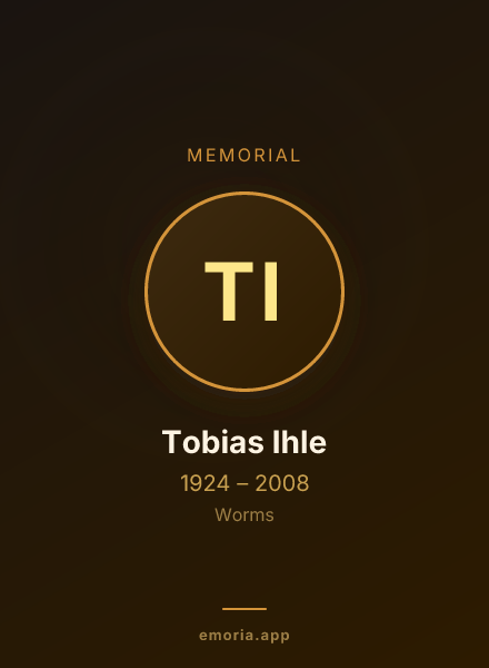 Memorial portrait of Tobias Ihle