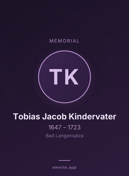 Memorial portrait of Tobias Jacob Kindervater