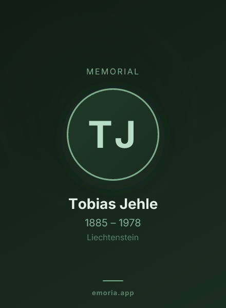 Memorial portrait of Tobias Jehle