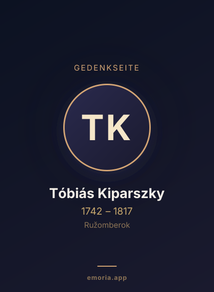 Gedenkportrait von Tóbiás Kiparszky