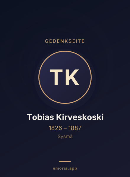 Gedenkportrait von Tobias Kirveskoski