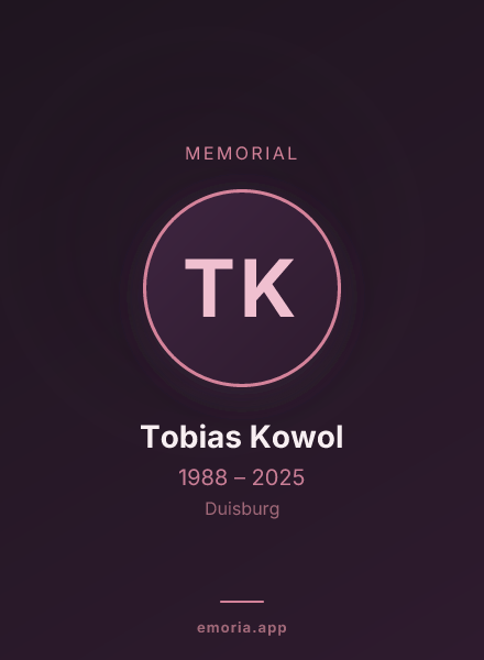 Memorial portrait of Tobias Kowol