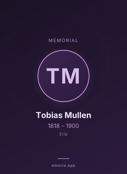 Memorial portrait of Tobias Mullen