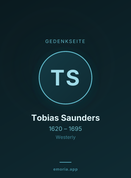 Gedenkportrait von Tobias Saunders