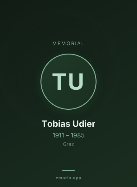 Memorial portrait of Tobias Udier
