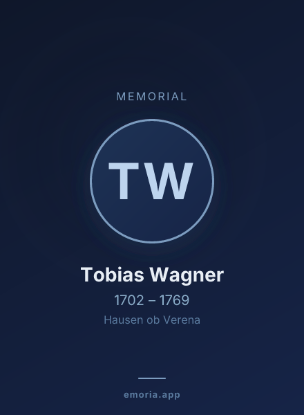 Memorial portrait of Tobias Wagner