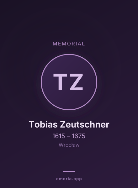 Memorial portrait of Tobias Zeutschner