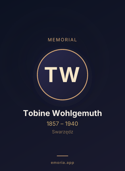 Memorial portrait of Tobine Wohlgemuth
