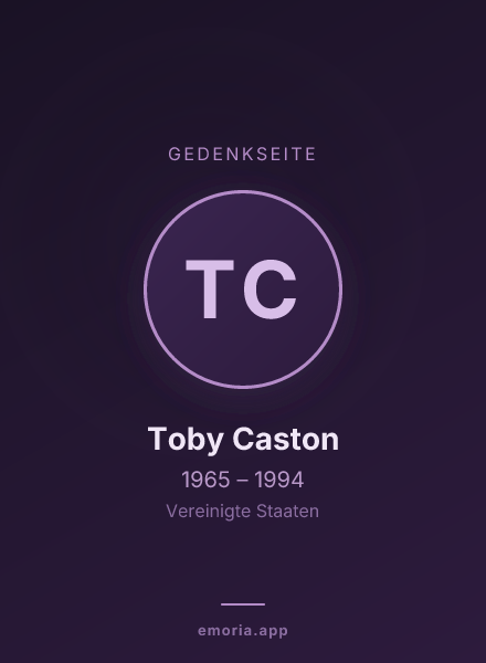 Gedenkportrait von Toby Caston