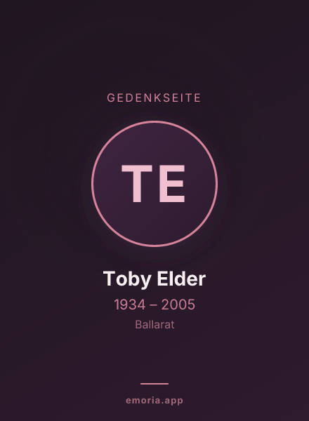 Gedenkportrait von Toby Elder