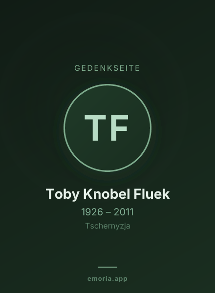 Gedenkportrait von Toby Knobel Fluek