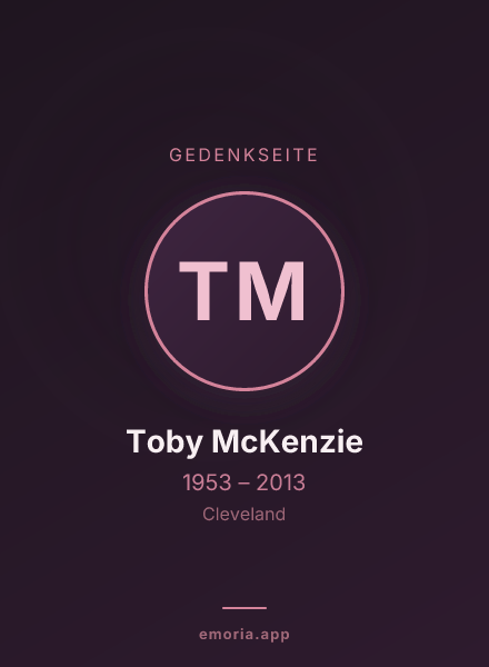 Gedenkportrait von Toby McKenzie