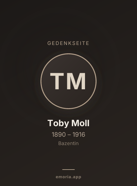 Gedenkportrait von Toby Moll
