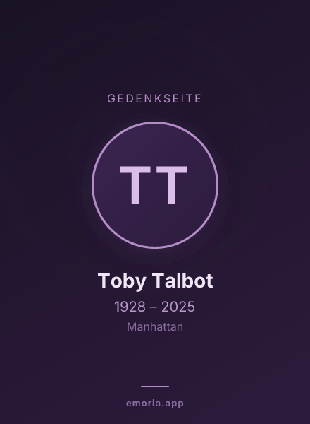 Gedenkportrait von Toby Talbot