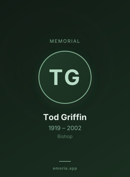 Memorial portrait of Tod Griffin