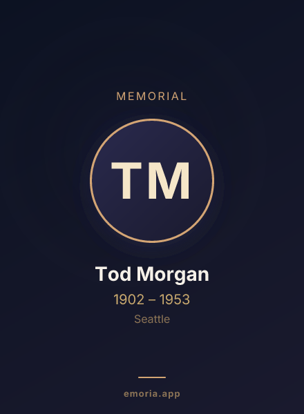 Memorial portrait of Tod Morgan
