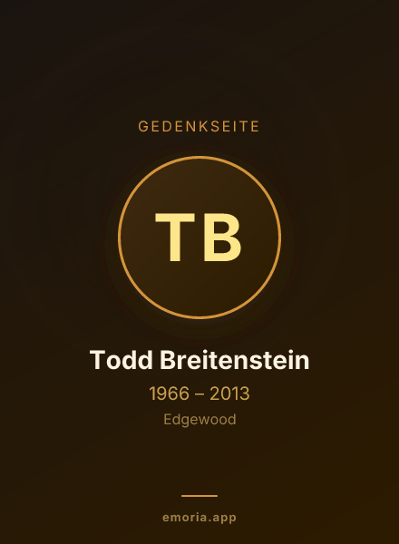 Gedenkportrait von Todd Breitenstein