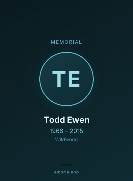 Memorial portrait of Todd Ewen