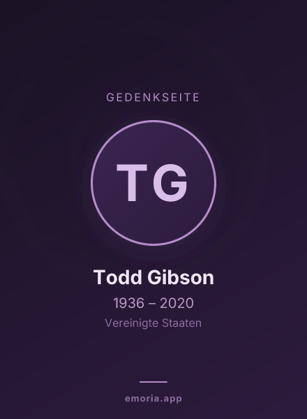 Gedenkportrait von Todd Gibson