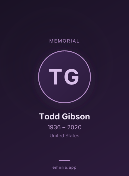 Memorial portrait of Todd Gibson
