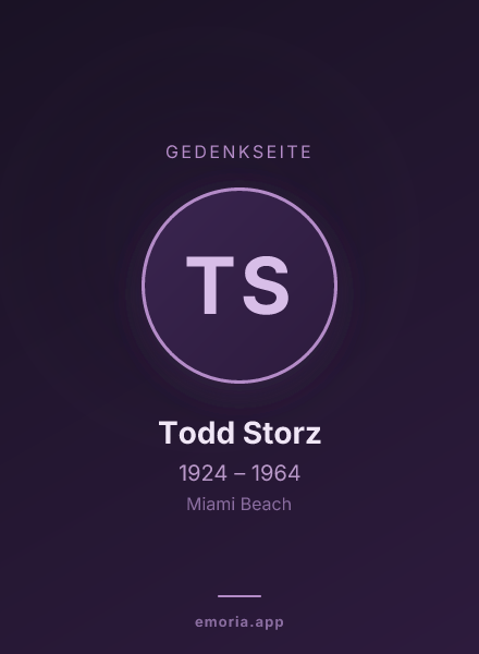 Gedenkportrait von Todd Storz