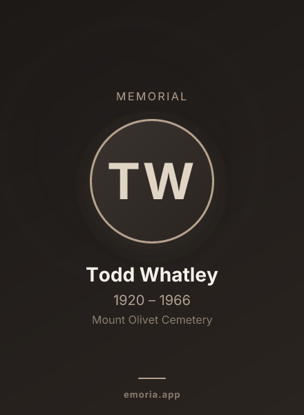 Memorial portrait of Todd Whatley