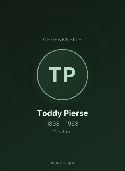 Gedenkportrait von Toddy Pierse