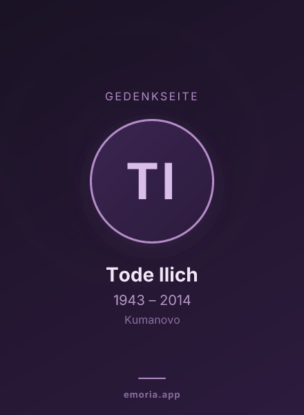 Gedenkportrait von Tode Ilich