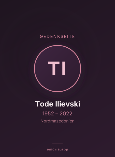 Gedenkportrait von Tode Ilievski