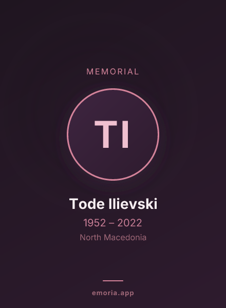 Memorial portrait of Tode Ilievski