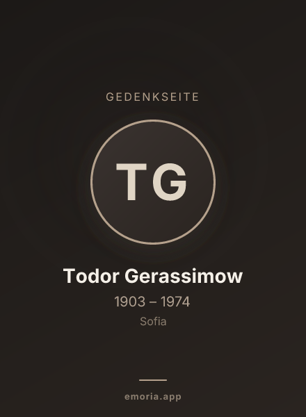Gedenkportrait von Todor Gerassimow