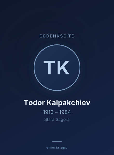 Gedenkportrait von Todor Kalpakchiev