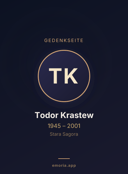 Gedenkportrait von Todor Krastew