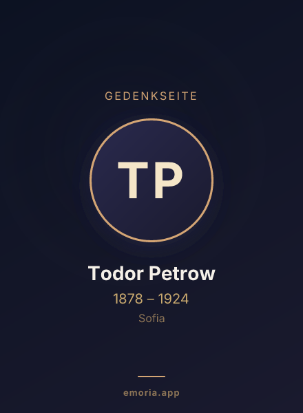 Gedenkportrait von Todor Petrow