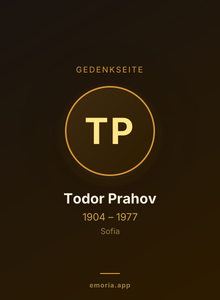 Gedenkportrait von Todor Prahov