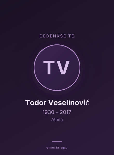 Gedenkportrait von Todor Veselinović