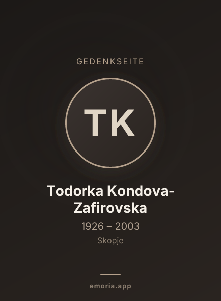 Gedenkportrait von Todorka Kondova-Zafirovska