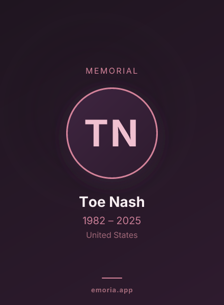 Memorial portrait of Toe Nash