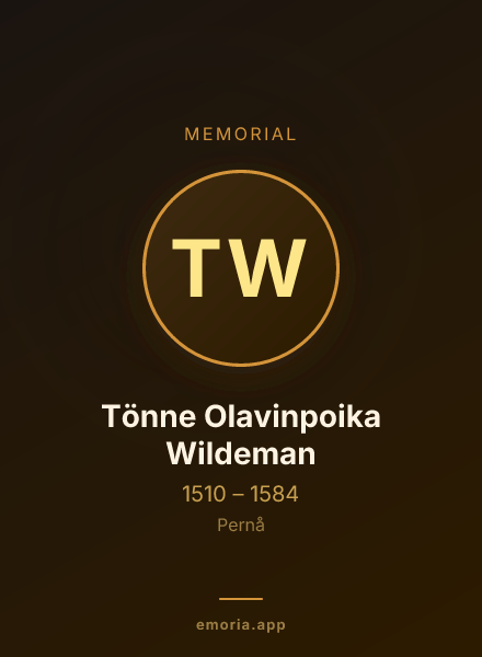 Memorial portrait of Tönne Olavinpoika Wildeman