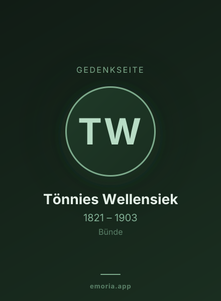 Gedenkportrait von Tönnies Wellensiek